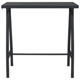 NNEVL Garden Bar Table Black 110x60x110 cm Tempered Glass