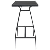 NNEVL Garden Bar Table Black 110x60x110 cm Tempered Glass