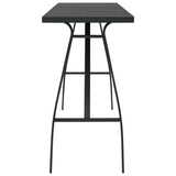 NNEVL Garden Bar Table Black 180x60x110 cm Tempered Glass