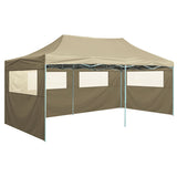 NNEVL Professional Folding Party Tent with 4 Sidewalls 3x6 m Steel Cream