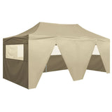 NNEVL Professional Folding Party Tent with 4 Sidewalls 3x6 m Steel Cream