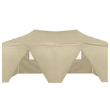 NNEVL Professional Folding Party Tent with 4 Sidewalls 3x6 m Steel Cream