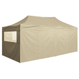 NNEVL Professional Folding Party Tent with 4 Sidewalls 3x6 m Steel Cream