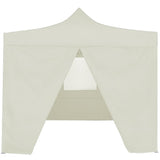 NNEVL Professional Folding Party Tent with 4 Sidewalls 2x2 m Steel Cream