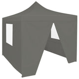 NNEVL Professional Folding Party Tent with 4 Sidewalls 2x2 m Steel Anthracite