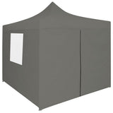 NNEVL Professional Folding Party Tent with 4 Sidewalls 2x2 m Steel Anthracite