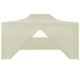 NNEVL Professional Folding Party Tent with 4 Sidewalls 3x4 m Steel Cream