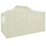 NNEVL Professional Folding Party Tent with 4 Sidewalls 3x4 m Steel Cream