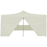 NNEVL Folding Gazebo with 4 Sidewalls 5x5 m Cream