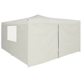 NNEVL Folding Gazebo with 4 Sidewalls 5x5 m Cream