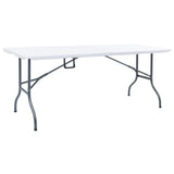 NNEVL Folding Garden Table White 180x72x72 cm HDPE