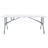 NNEVL Folding Garden Table White 180x72x72 cm HDPE