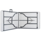 NNEVL Folding Garden Table White 180x72x72 cm HDPE