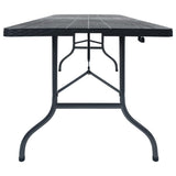 NNEVL Folding Garden Table Black 180x75x72 cm HDPE Imitation Rattan