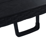 NNEVL Folding Garden Table Black 180x75x72 cm HDPE Imitation Rattan
