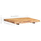 NNEVL Bathroom Vanity Top Solid Acacia Wood 58x55x3.8 cm