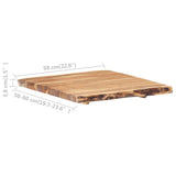 NNEVL Table Top Solid Acacia Wood 58x(50-60)x3.8 cm