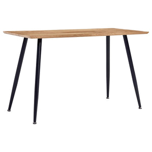 NNEVL Dining Table Oak and Black 120x60x74 cm MDF
