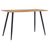 NNEVL Dining Table Oak and Black 120x60x74 cm MDF