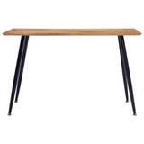 NNEVL Dining Table Oak and Black 120x60x74 cm MDF