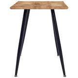 NNEVL Dining Table Oak and Black 120x60x74 cm MDF