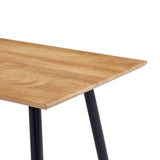 NNEVL Dining Table Oak and Black 120x60x74 cm MDF