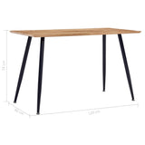 NNEVL Dining Table Oak and Black 120x60x74 cm MDF