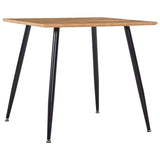 NNEVL Dining Table Oak and Black 80.5x80.5x73 cm MDF