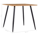 NNEVL Dining Table Oak and Black 80.5x80.5x73 cm MDF