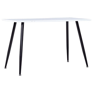 NNEVL Dining Table White and Black 120x60x74 cm MDF