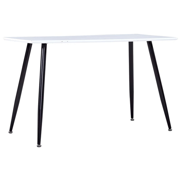 NNEVL Dining Table White and Black 120x60x74 cm MDF