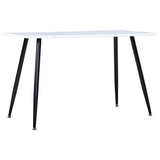 NNEVL Dining Table White and Black 120x60x74 cm MDF