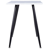 NNEVL Dining Table White and Black 120x60x74 cm MDF