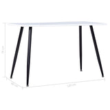 NNEVL Dining Table White and Black 120x60x74 cm MDF