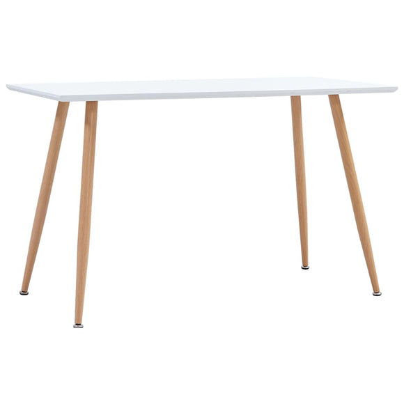 NNEVL Dining Table White and Oak 120x60x74 cm MDF