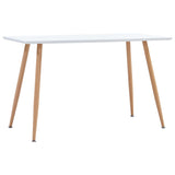 NNEVL Dining Table White and Oak 120x60x74 cm MDF