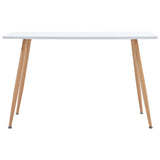 NNEVL Dining Table White and Oak 120x60x74 cm MDF