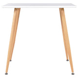 NNEVL Dining Table White and Oak 80.5x80.5x73 cm MDF