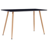NNEVL Dining Table Black and Oak 120x60x74 cm MDF