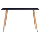 NNEVL Dining Table Black and Oak 120x60x74 cm MDF