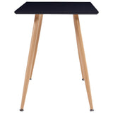NNEVL Dining Table Black and Oak 120x60x74 cm MDF