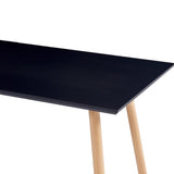 NNEVL Dining Table Black and Oak 120x60x74 cm MDF
