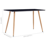 NNEVL Dining Table Black and Oak 120x60x74 cm MDF