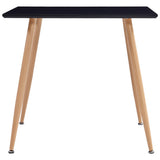 NNEVL Dining Table Black and Oak 80.5x80.5x73 cm MDF