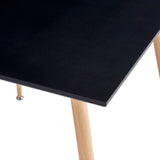 NNEVL Dining Table Black and Oak 80.5x80.5x73 cm MDF