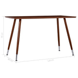 NNEVL Dining Table Brown 120x60x74 cm MDF