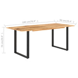 NNEVL Dining Table 180x90x76 cm Solid Acacia Wood