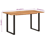 NNEVL Dining Table 140x70x76 cm Solid Acacia Wood