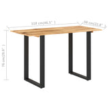 NNEVL Dining Table 118x58x76 cm Solid Acacia Wood