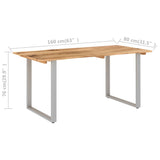 NNEVL Dining Table 160x80x76 cm Solid Acacia Wood